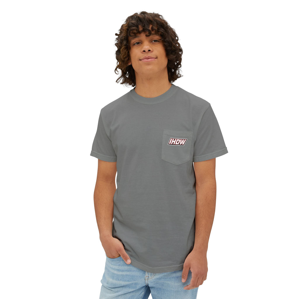 Pocket T-Shirt — Lightning Bolt "IHDW" Graphic Tee