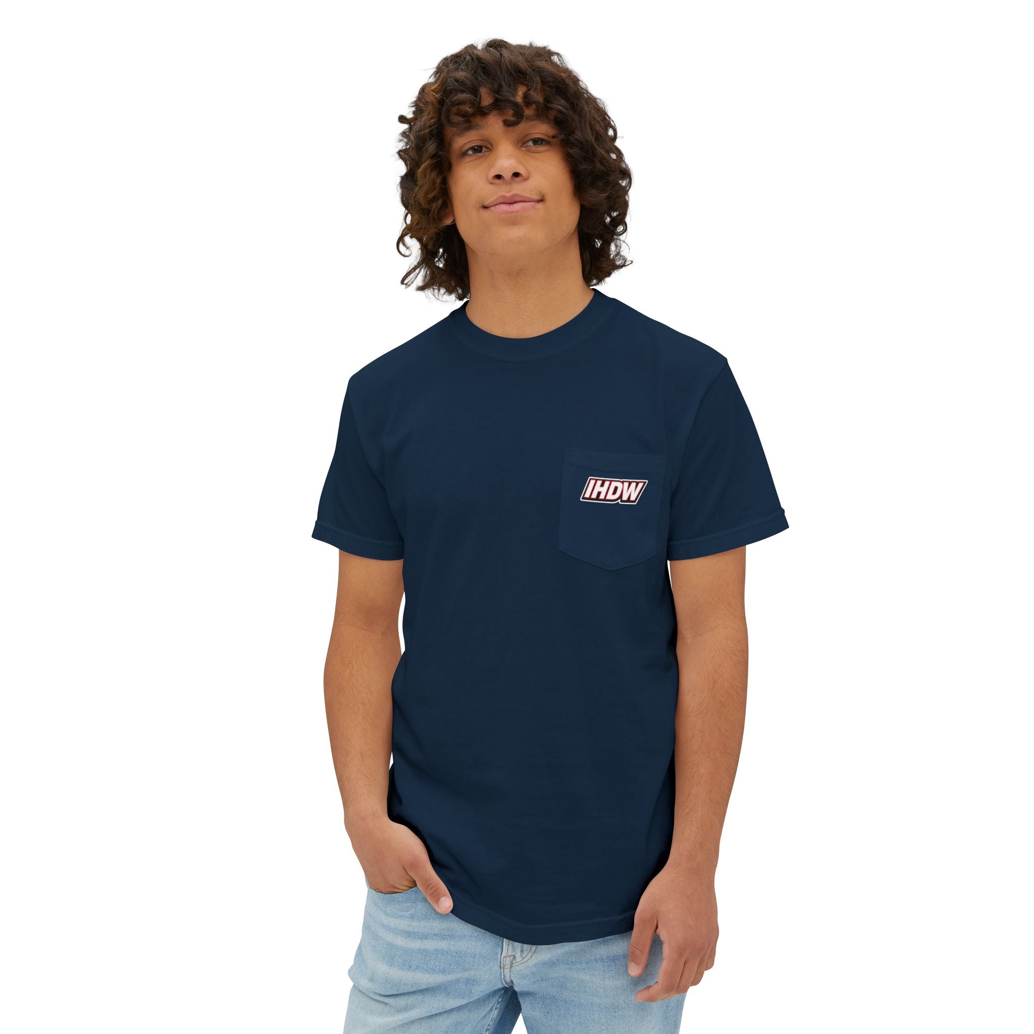 Pocket T-Shirt — Lightning Bolt "IHDW" Graphic Tee
