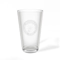 Engraved 16oz Pint Mixing Glass – Custom Brotherhood Logo Beer Glass