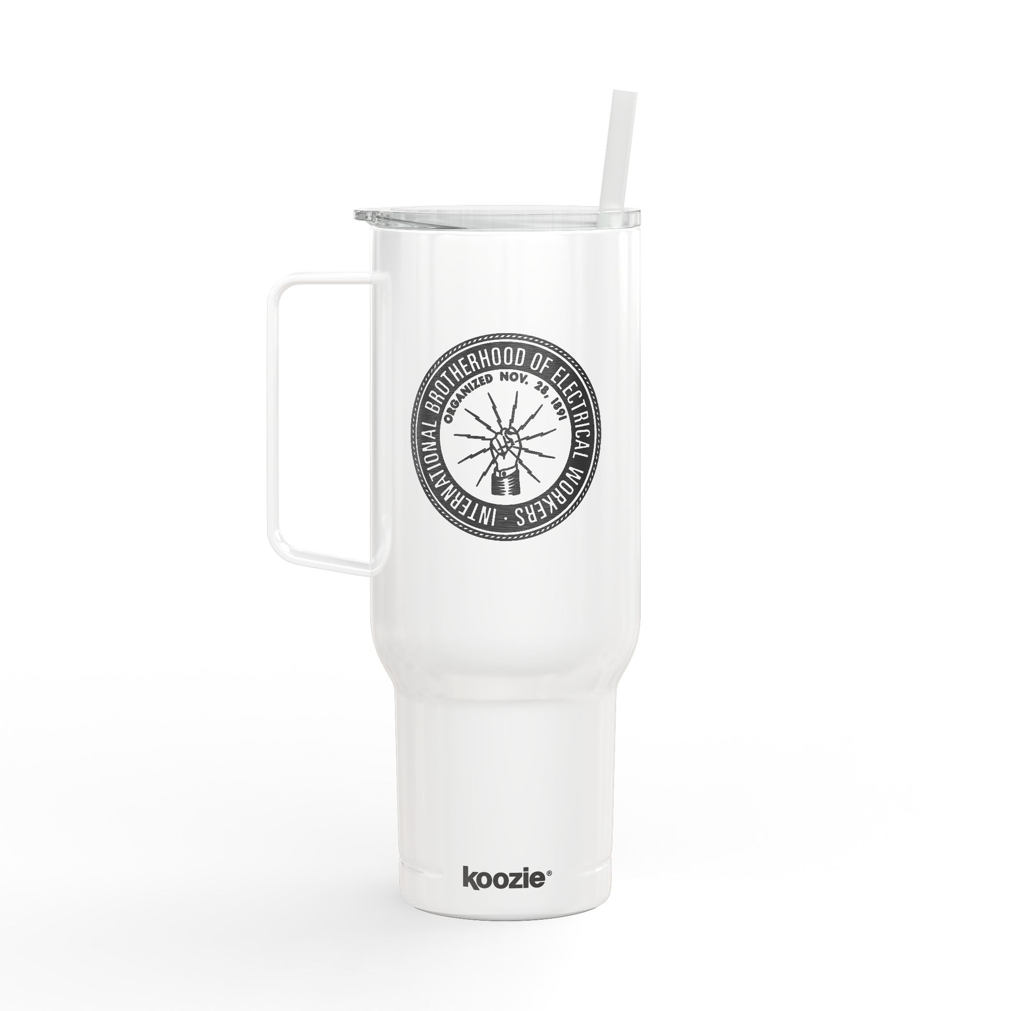 40oz Engraved Insulated Tumbler with Lid — Travel Mug with Handle, Durable Vacuum-Sealed Drinkware