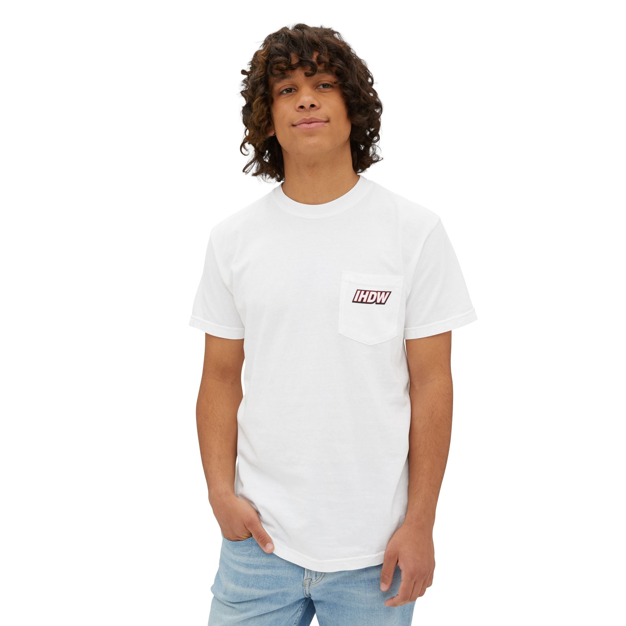 Pocket T-Shirt — Lightning Bolt "IHDW" Graphic Tee