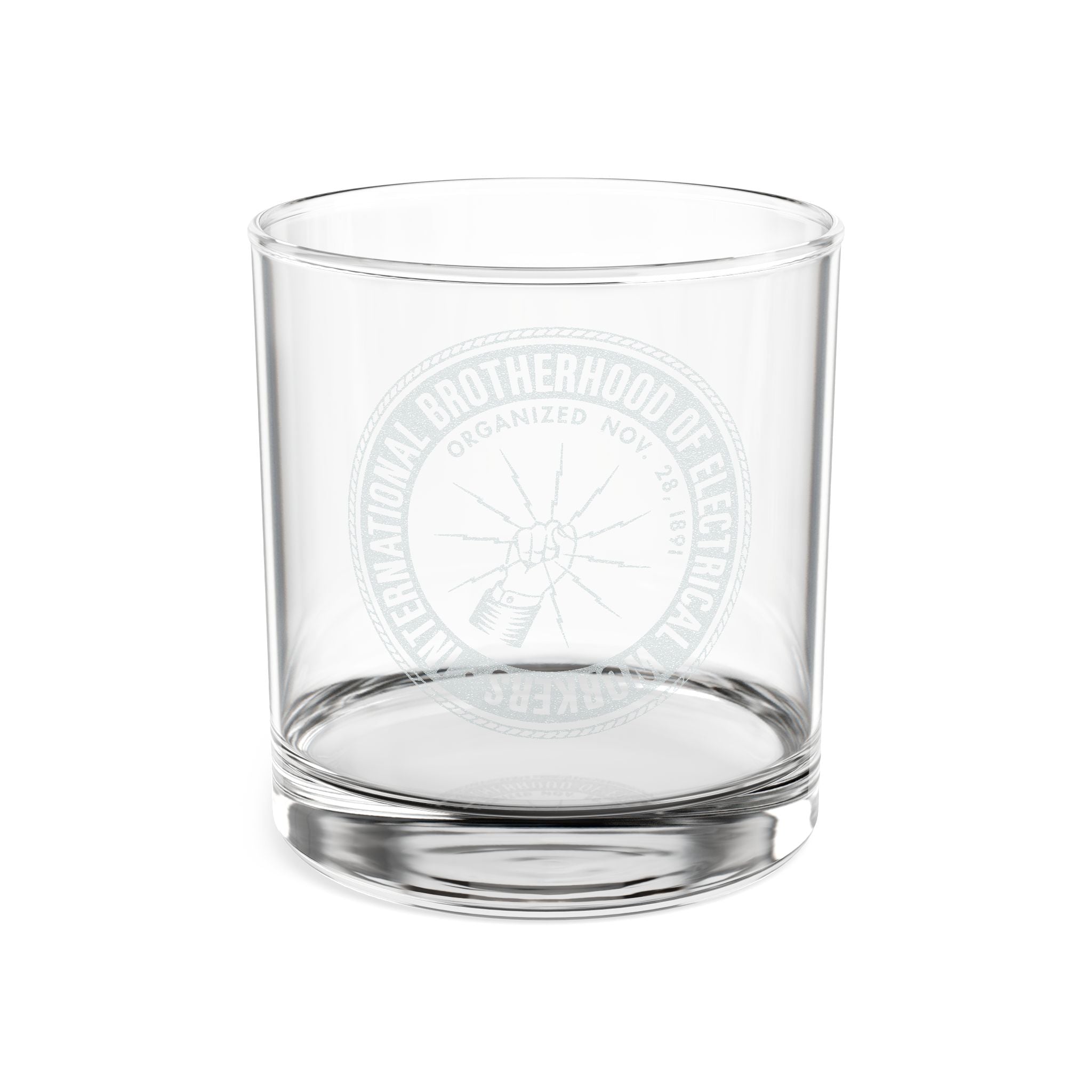 Engraved Whiskey Glass 10.5oz — Brotherhood Emblem Rocks Glass