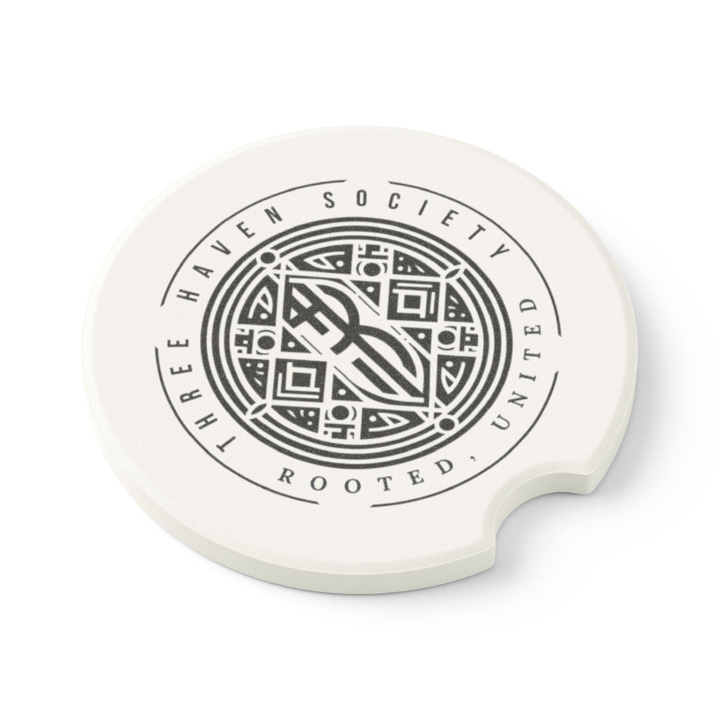 Soapstone Car Coaster — Three Haven Society Logo Car Coaster (Rooted, United)