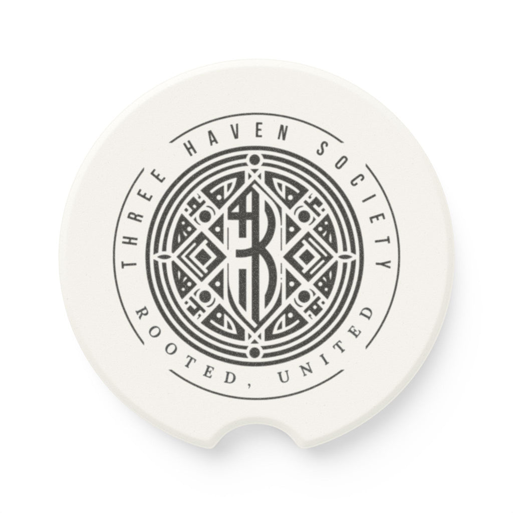 Soapstone Car Coaster — Three Haven Society Logo Car Coaster (Rooted, United)