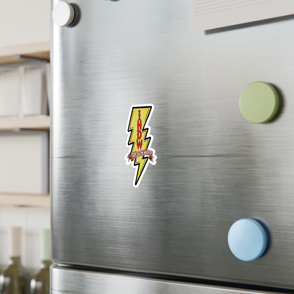 I Hate Dalton Wheeler Lightning Bolt Vinyl Sticker — Kiss-Cut Decal