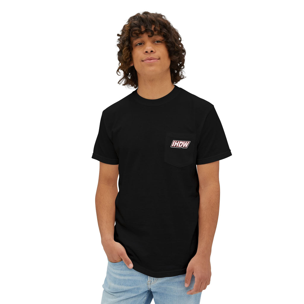 Pocket T-Shirt — Lightning Bolt "IHDW" Graphic Tee